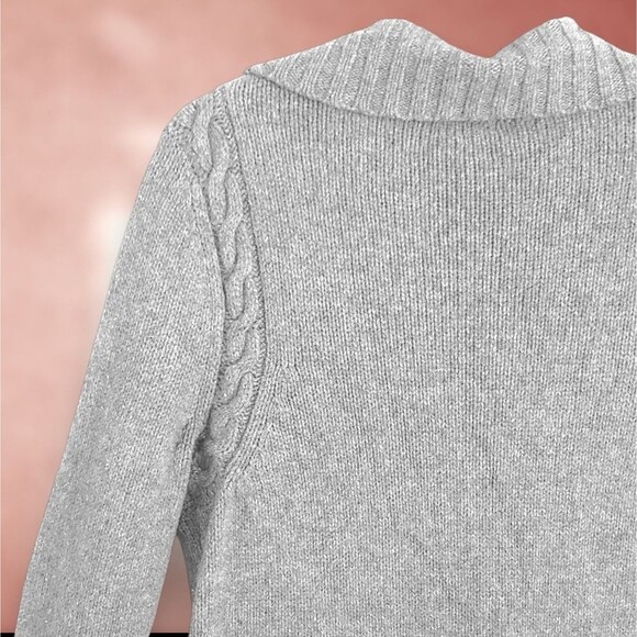 Toad&Co Targhee Grey Wool Long Tunic Length Button Up Cardigan Sweater Womens XL - Picture 7 of 12